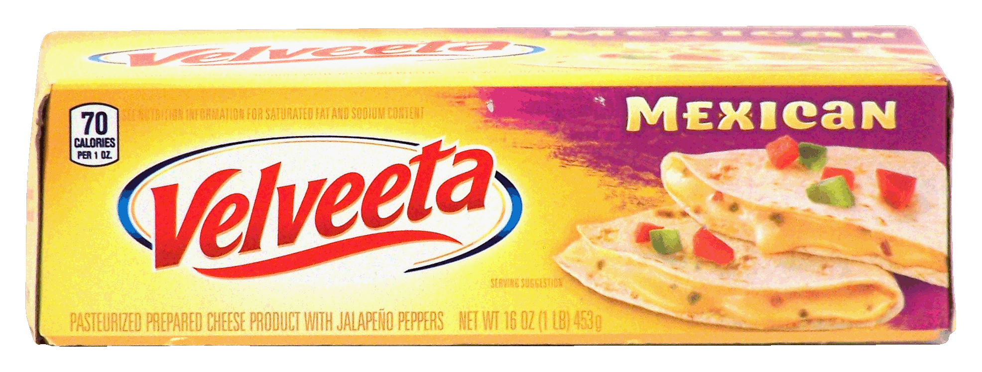 Velveeta  mexican, pasteurized prepared cheese product with jalapeno peppers Full-Size Picture